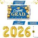 Graduation Decorations 2026 - Pack of 76, Congrats Grad Banner, 2026 Balloons and Grad Balloon Boxes, Blue And Gold Graduation Decorations Class Of 2026, Congrats Grad Decorations, KatchOn