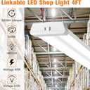 4FT Linkable LED Shop Light for Garages, 42W 4800LM 5000K Daylight White LED Ceiling Light, with Pull Chain (ON/Off), Linear Worklight Fixture, 4 Pack