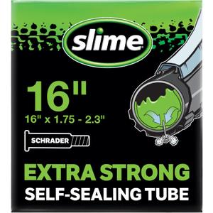 Slime Extra Strong Self-Sealing Inner Bike Tube for Bicycle Tires w/Slime Sealant Inside & Fibro-Seal Technology (16" x 1.8"-2.3")