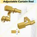 Gold Curtain Rods 66 to 120 Inches(5.5-10 Feet),5/8 inch Splicing Drapery Rods with Cuboid Style Design,Small Curtain Rods Set,Size: 36''-120'',Brass Gold