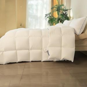 Ultra-Soft Down Comforter King Size, Luxurious All-Season Duvet Insert, 650 Fill Power Hotel Collection Bed Comforter, Features Soft Cotton Cover, 8 Corner Tabs, Box Stitched, Lightweight and Cozy