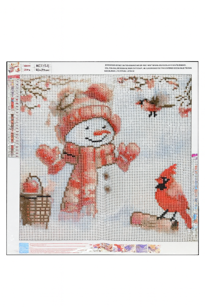 Christmas Snowman Wall Decor Diamond Painting Kit 14x14 Inches