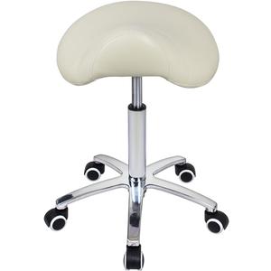 Antlu Saddle Stool Rolling Chair for Medical Lash Massage Salon Kitchen Spa,Adjustable Hydraulic Stool with Wheels (Beige)
