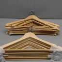 HOUSE DAY Wooden Hangers 20 Pack, Solid Wood Hanger with Non Slip Pant Bar, Heavy Duty Wooden Coat Hanger for Closet, Smooth Finish Wood Clothes Hangers for Shirts, Suits, Jackets, Dresses, Natural
