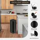 8Gal/30L Round Trash Can, Stainless Steel Kitchen Trash Can with Soft Close Lid, Fingerprint Proof Garbage Can with Removable Inner Bucket &Step-On Pedal for Living Room, Office, Kitchen(Black)