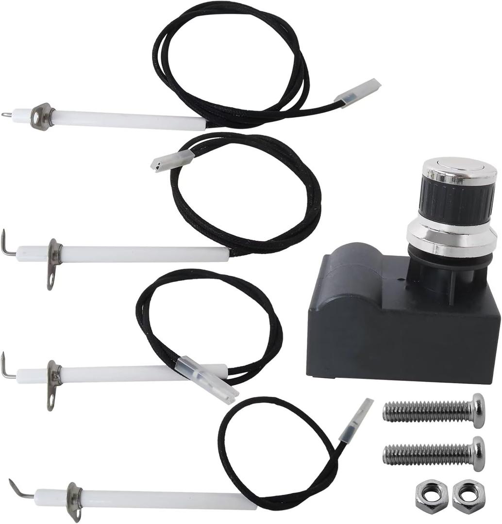 2026 New Grill Igniter Kit for Blackstone 36'' Griddle, 4 Outlet Button Electronic Igniter Replacement for Blackstone Griddle Knobs Parts