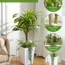 Artificial Plants Indoor, 4FT Tall Fake Tree with White Tall Planter, Artificial Dracaena Tree for Living Room Office Home Decorations Housewarming Gifts