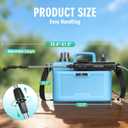 Battery Powered Sprayer 2 Gallon, 7.4V Powerful Electric Garden Sprayer, Rechargeable Weed Yard Lawn Sprayers with 4 Mist Nozzles, Retractable Wand, Adjustable Shoulder Strap