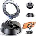 NeverFall Car Phone Holder for MagSafe [78+LBS Ultra Grip | 2400gf Magnetic Power] 360 Foldable Car Mount Cell Phone Holders for Your Car for iPhone 17-12 and All Smartphones, Carbon Fiber