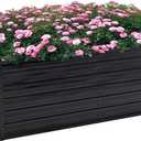 Thanaddo Galvanized Raised Garden Bed 6x3x2ft Outdoor Planter Box Galvanized Steel Garden Bed Kit for Vegetables, Flowers, Herbs and Succulents Black