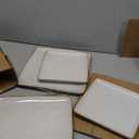 Famiware Dinnerware Sets for 4, Ocean Square  Kitchen Plates Reactive Glaze, Microwave and Dishwasher Safe, Scratch Resistant, Cappuccino White