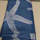 Nautical Coastal Tablecloth 70 Inch Round Navy Blue Starfish Table Cloth Summer Beach Ocean Decorations Stain Resistance Polyester Round Table Cover for Parties Picnic Kitchen Decor Outdoor