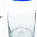 Cobalt Blue Rim 14 oz Drinking Glasses (set of 6), Recycled Glass, Lead-free, Toxin-Free (Drinking)