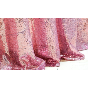 Rose Pink Sequin Tablecloth Round Table 47x49 Inch