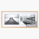 5x7 2-Opening Picture Frame Gold Aluminum Metal Molding Photo Frames with 2 Mats and HD Plexiglass for 5x7 or 4x6 Pictures Display, Tabletop Stand and Wall Mounting