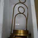 5" & 4" Wide Versatile Metal Candle Holder with Handmade Sturdy Glass Dome in Brass for Pillar Candle & Plants, 5.1" xH11.8 4" xH7.5, Industrial, Farmhouse, Shabby Chic. (2, Brass, Large & Small)