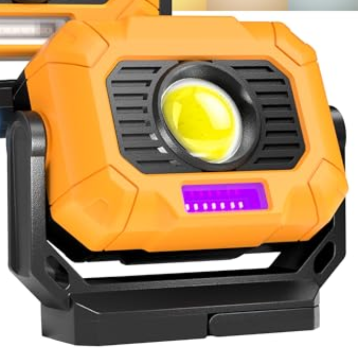 Adelante 1Pack Magnetic Work Light Rechargeable, 1500LM LED Work Light, 360° Rotating Stand 3 Color Temperature 12 Modes Waterproof Bright Flashlight for Mechanic, Shop, Working on Cars, Power Outages