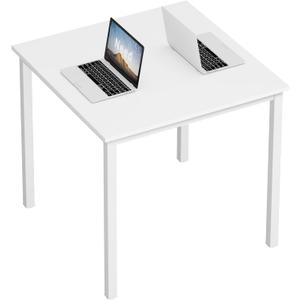 Need Small Square Dining Table- 31-1/2'' Sturdy and Heavy Duty Writing Desk for Small Spaces and Writing Table Desk Breakroom Table, White Color