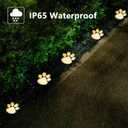 Paw Print Solar Lights - Outdoor Garden Decoration Waterproof, Cat Dog Animal Set (4), Pet Cemetery, Grave Memorial, Gifts for Pet Lovers (Warm White)