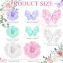 Cinnvoice 8 Pcs Giant Butterfly Flower Decorations 20 Inch 12 Inch 3D Large Silk Butterfly Artificial Flower Wall Decorations for Wedding Backdrop Bridal Shower Birthday Party Bedroom Decor (Pastel)