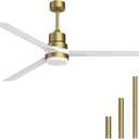 Ceiling Fans with Lights 60-in White Ceiling Fan with Dimmable LED Light Kit Remote Control Modern Blades Reversible DC Motor, 6-Speed, Timer