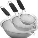 Set of 3 Fine Mesh Strainers for Kitchen | 3.4 inch, 5.5 inch and 7.9 inch Stainless Steel Strainer