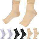 3 Pairs Toeless Socks for Women, Moisturizing Heel Socks Open Toe Sock Cotton Ankle Compression Sleeve Pedicure Sock for Dry Cracked Heel