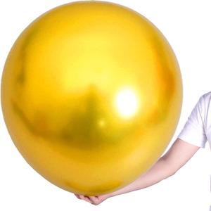 Large Metallic Gold Balloons 36 inches 4 Pack Giant Jumbo Big Round Chrome Balloon for Wedding Party Decoration (Gold) (36 Inch 4Pack, O-gold)