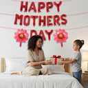 2 x Red Happy Mothers Day Balloons Set, 16 Inch Mothers Day Foil Balloons Sunflower Balloon for Mother's Day Party Decorations, Mothers Day Decorations for Home Party Supplies