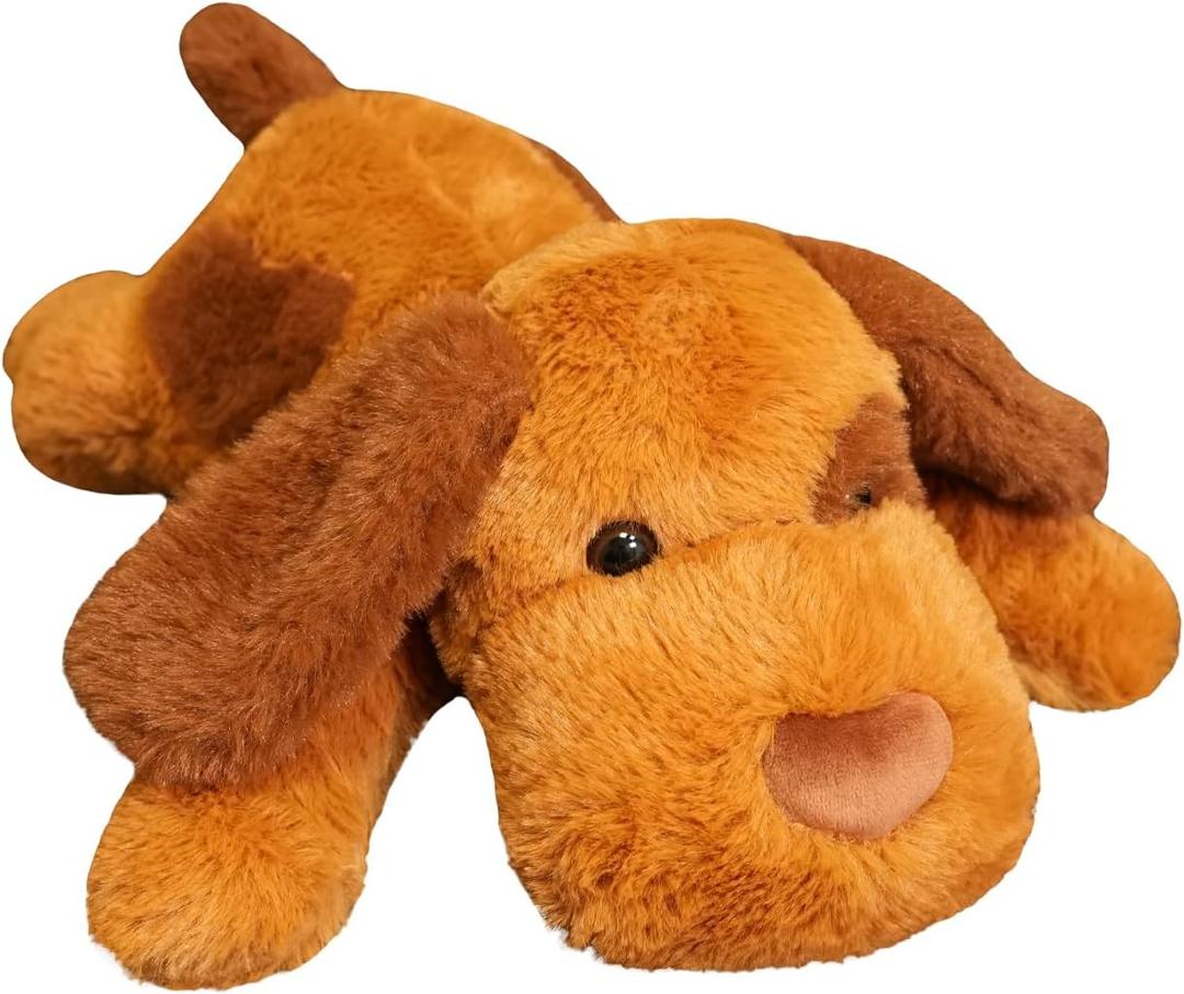 Gotikle Weighted Stuffed Animals Dog, 15.75 inch 1.5 lbs Dog Weighted Plush Animal, Cute Plush Toy Pillow, Gifts for Adults, Kids, Boys and GirlsBrown