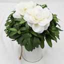 Artificial Silk Roses Flower Heads for Wedding Decorations - 50 Pieces Realistic Bulk Faux Floral for DIY Bridal Shower Arrangements Bridesmaid Bouquets Party Home Centerpieces - White