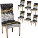CAPSCEOLL Chair Covers Set of 6 Removable Washable Parson Chair Covers for Dining Room Living Room Kitchen (Abstract 1)