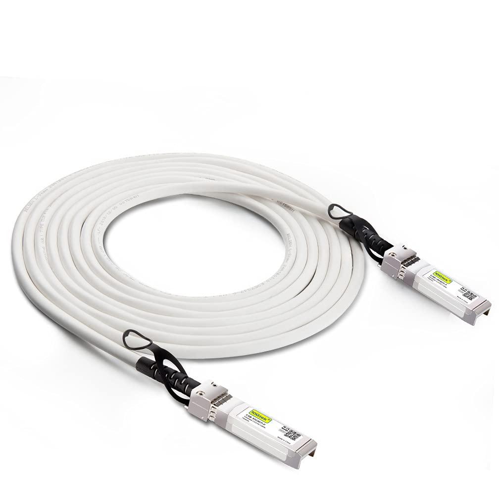 10Gtek [White Colored 10G SFP+ DAC Cable - Twinax SFP Cable for Ubiquiti UniFi Devices, 3-Meter(9.8ft)
