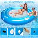 EKEPE Round Inflatable Water Hammock, 7ft Heavy Duty Tanning Pool Lounger Sunchill Float Ring, Adults Inflatable Floating Dock for Pool, Lakes, Oceans, Summer Party