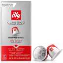 Illy Espresso Single Serve Coffee Compatible Capsules, 100% Arabica Bean Signature Italian Blend, Classico Espresso, 10 Capsules