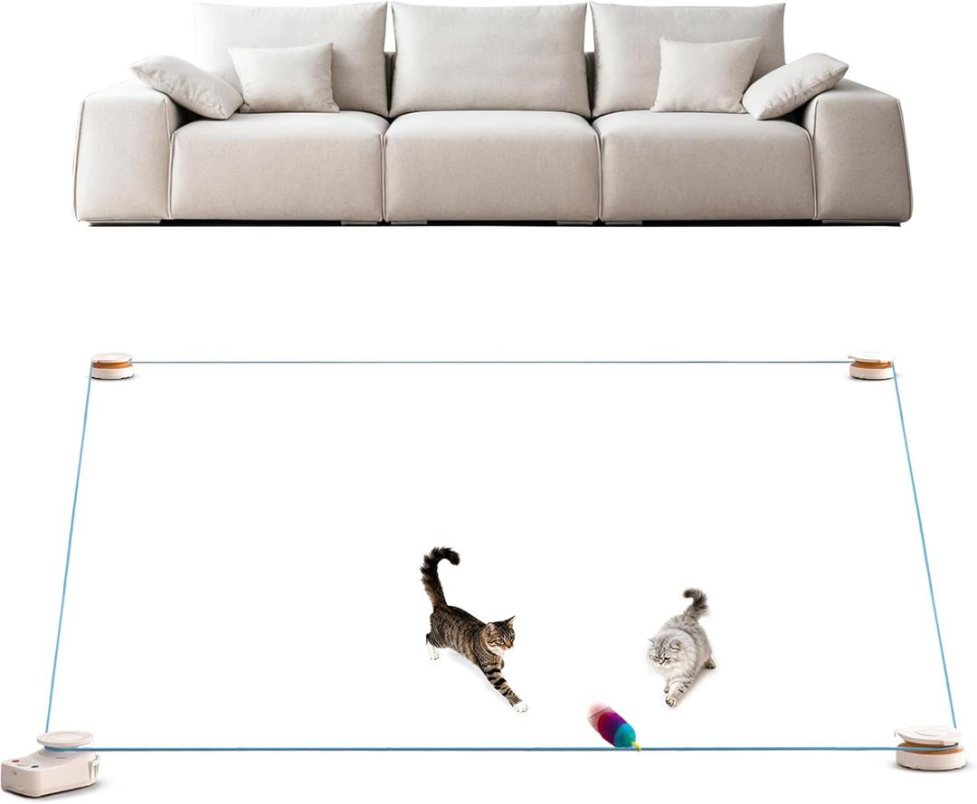 Interactive Cat Toy for Indoor Cats – Automatic Moving & Enrichment Toy for Indoor Cats/Kitten, Auto/Manual Control Cat Treadmill for Exercise & Mental Stimulation, Stimulating Chase Toys (H1K3)