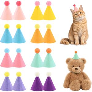 CANREVEL Mini Party Hats for Stuffed Animals Headwear, Birthday Hats