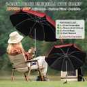 Blissun Beach Umbrella with Clamp, Adjustable Umbrellas for Chair, UPF50+ Sun Shade Umbrella for Beach Chair, Wheelchair, Camping Chair, Patio Chair, Golf Carts (Chair Not Included)