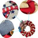 20 Inch 4th of July Wreath Patriotic Burlap Wreaths for Front Door Red Beige Blue Memorial Day American Flag Wreath with Bowknot 4th of July Decorations Outdoor