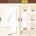 5 Pcs Donut Stand Set, Doughnut Party Supplies Include 1 Pc Digit Donut Wall Display Stand, 4 Pcs Doughnut Wall, for Birthday Wedding Party (White number 4)