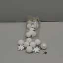 KI Store White Christmas Balls 34pcs 1.57-Inch Small Christmas Tree Decoration Ornaments for Xmas Tree Holiday Wreath Garland Decor Ornaments Hooks Included