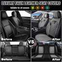 Full Set for Toyota RAV4 Car Seat Covers 2000-2026, Waterproof Nappa Leather Car Seat Protector, Comfortable and Anti-Slip Car Seat Cover&Accessories(5 Seats/Black Gray)