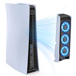 Upgraded Cooling Fan for PS5 Console,Quiet & Efficient Cooler with LED Light and USB 3.0 Port, Dual-Speed PlayStation 5 Cooling System for Disc & Digital Edition (Not for Slim/Pro)