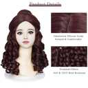 Wiggy Mermaid Brown Princess Wig with Bun Long Curly Wig + Cap for Halloween Costume Cosplay