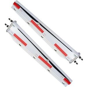 Chrome Straight Mud Flap Hanger with Reflective Tape,Spring Loaded Mudflap Holder,30” Length,1 1/8” Bolt Spacing,for Semi Truck (1 1/8")