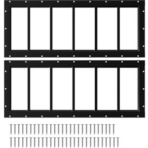 NeatiEase 2 Pack Shed Windows 10"x35", Transom Window Fixed Design with Tempered Glass for Playhouses, Sheds, Garage and Chicken Coops (Black)