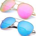 EYEGUARD 2 Pack Bifocal Reading Sunglasses for Women and Men UV400 Protection Classic Aviator Sun Readers 4.00 (Multicolor)