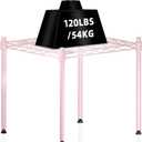 Stacking Shelf Adjustable, Stackable & Expandable, Heavy Duty Storage Shelving Unit, Cabinet Organizer Shelf (Pink-01-Tier), 15x14x15 inches