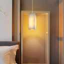 1 Light Modern Industrial Farmhouse Hanging Kitchen Island Pendant Ceiling Light Fixture,Square Natural Alabaster Marble Brushed Bronze Finish Over Sink Restaurant bar Corridor