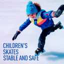 Toddler Ice Skates, Adjustable Kids Double Runner Ice Skates with Hook and Loop Fastener Straps, Double Blade Ice Skates for Winter Toddler Training Shoes Beginner